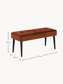 Banquette en velours Glory, Velours terracotta, larg. 95 x haut. 45 cm