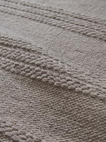 Baumwollläufer Tanya mit Ton-in-Ton-Webstreifenstruktur und Fransenabschluss, 100% Baumwolle, Beige, 70 x 200 cm