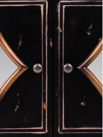 Komoda z jedľového dreva s patinou Rene, Čierna, odtiene striebornej, tóny hnedej, Š 80 x V 142 cm