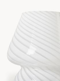Kleine Nachttischlampe Lareina aus Opalglas, Weiss, Ø 15 x H 19 cm