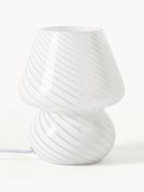 Lampada da tavolo piccola in vetro opalino Lareina, Lampada: vetro opalino, Bianco, Ø 15 x Alt. 19 cm