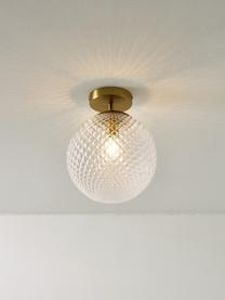 Kleine plafondlamp Lorna van glas, Lampenkap: glas, Goudkleurig, transparant, Ø 25 x H 30 cm