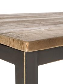 Table haute avec plateau en bois massif Vintage, Bois d'orme, noir