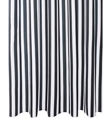 Pruhovaný sprchový závěs Hanne, 100 % polyester, Černá, bílá, Š 180 cm, D 200 cm