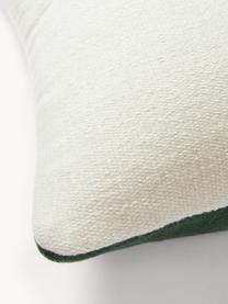 Housse de coussin 50x50 motif abstrait Aylin, 85 % laine, 15 % coton, Vert olive, larg. 50 x long. 50 cm