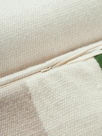 Woll-Kissenhülle Aylin mit abstrakter Verzierung, 85 % Wolle, 15 % Baumwolle, Grüntöne, B 50 x L 50 cm