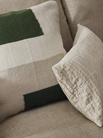 Housse de coussin 50x50 motif abstrait Aylin, 85 % laine, 15 % coton, Vert olive, larg. 50 x long. 50 cm