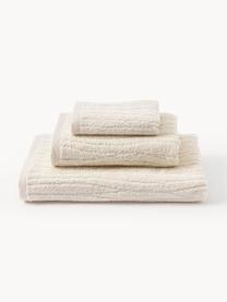 Set de toallas Audrina, tamaños diferentes, Beige claro, Set de 3 (toalla tocador, toalla lavabo y toalla de ducha)