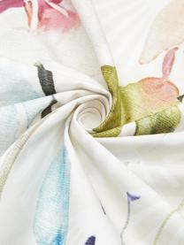Baumwollperkal-Bettwäsche Edila mit Blumenmotiv in Bunt, Webart: Perkal Perkal ist ein fei, Weiß, Mehrfarbig, 135 x 200 cm + 1 Kissen 80 x 80 cm