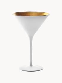 Kristall-Cocktailgläser Elements, 6 Stück, Kristallglas, beschichtet, Weiß, Goldfarben, Ø 12 x H 17 cm, 240 ml