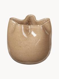 Mundgeblasener Teelichthalter Esther, Glas, mundgeblasen, Beige, Ø 10 x H 10 cm