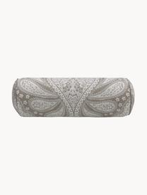 Kussenrol Manon met paisley patroon van biokatoen, Bekleding: 100% biokatoen, GOTS-gece, Taupe, patroon, Ø 18 cm, L 50 cm