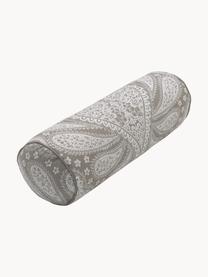 Kussenrol Manon met paisley patroon van biokatoen, Bekleding: 100% biokatoen, GOTS-gece, Taupe, patroon, Ø 18 cm, L 50 cm