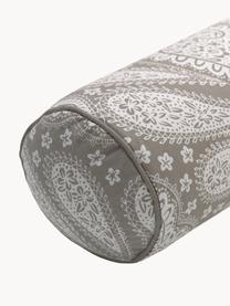 Cuscino rullo con motivo paisley Manon, Rivestimento: 100% cotone organico cert, Taupe, Ø 18 x Lung. 50 cm