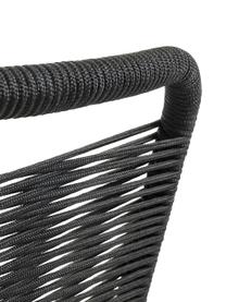 Chaises de jardin avec tressage en plastique Lambton, 2 pièces, Noir, larg. 49 x prof. 59 cm