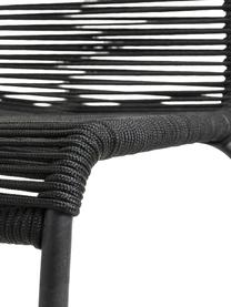 Záhradná stolička s výpletom z umelej hmoty Lambton, 2 ks, Čierna, Š 49 x H 59 cm