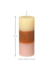 Candela profumata Rainbow, Cera, Crema, rosso terracotta, rosa, Ø 7 x Alt. 17 cm