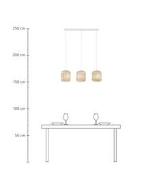 Hanglamp Adam van bamboehout, Lampenkap: bamboe, hout, Baldakijn: gepoedercoat metaal, Beige, B 78 x H 24 cm
