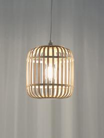 Hanglamp Adam van bamboehout, Lampenkap: bamboe, hout, Baldakijn: gepoedercoat metaal, Beige, B 78 x H 24 cm