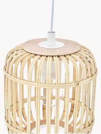 Hanglamp Adam van bamboehout, Lampenkap: bamboe, hout, Baldakijn: gepoedercoat metaal, Beige, B 78 x H 24 cm