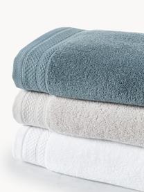 Lot de serviettes de bain en coton bio Premium, tailles variées, Gris clair, 3 éléments (1 serviette invité, 1 serviette de toilette et 1 drap de bain)