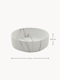 Lavabo de cerámica Klimt, Ø 36 cm, Cerámica con aspecto de mármol, Blanco, Ø 36 x Al 12 cm