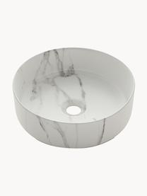 Aufsatzwaschbecken Klimt aus Keramik, Ø 36 cm, Keramik in Marmor-Optik, Marmor-Optik, Weiß, Ø 36 x H 12 cm