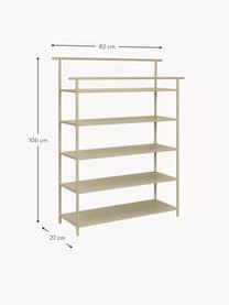 Scaffale in metallo Dora, Ferro verniciato a polvere e zincato, Beige chiaro opaco, Larg. 82 x Alt. 106 cm