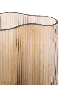 Glas-Vase Allure Wave in Hellbraun, Glas, getönt, Hellbraun, 10 x 27 cm