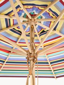 Handgemaakte parasol Klassieker met katrol, diverse maten, Meerkleurig, helder hout, Ø 350 x H 273 cm