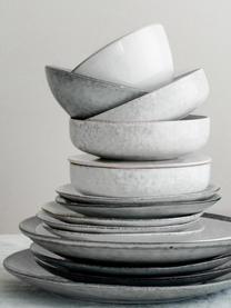 Ručně vyrobené misky Nordic Sand, 4 ks, Kamenina, Světle šedá, tečky, Ø 17 cm