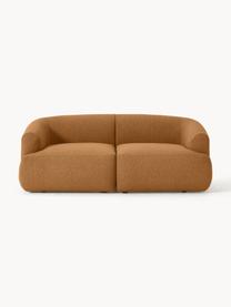 Sofa modułowa Bouclé Sofia (2-osobowa), Tapicerka: Bouclé (100% poliester) D, Stelaż: drewno świerkowe, płyta w, Nogi: tworzywo sztuczne Ten pro, Jasnobrązowy Bouclé, S 190 x G 103 cm