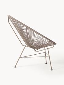 Fotel wypoczynkowy ze splotu z tworzywa sztucznego Bahia, Stelaż: metal malowany proszkowo, Taupe, S 81 x G 73 cm