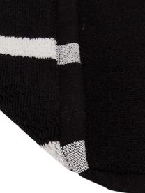 Gestreepte badmat Menton, 100% katoen, Zwart, wit, 50 x 75 cm