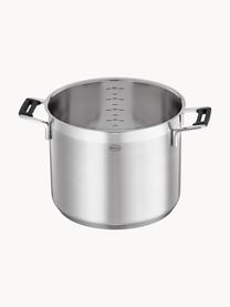 Roestvrijstalen steelpan Silence Pro met interne schaalverdeling, Pot: roestvrij staal 18/10, Deksel: glas, Zilverkleurig, zwart, Ø 25 x H 20 cm