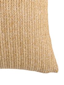 Outdoor kussen Knitted met palmboommotief, met vulling, Beige, zwart, 43 x 43 cm