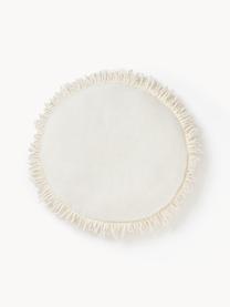 Cojín redondo con flecos Nedda, Funda: 100% algodón, Beige claro, Ø 35 cm