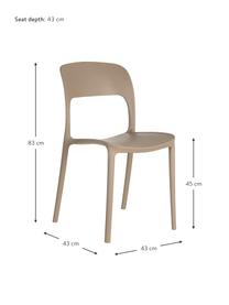 Sedia impilabile in plastica Valeria, Materiale sintetico (PP), Beige, Larg. 43 x Prof. 43 cm