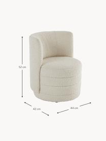 Fauteuil enfant Watson, Peluche blanc crème, larg. 44 x haut. 52 cm