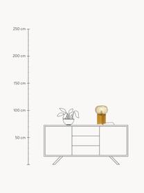 Design tafellamp Podium van glas, Lampenkap: glas, Frame: gecoat metaal, Goudkleurig, okergeel, Ø 25 x H 36 cm