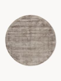 Ručně tkaný kulatý viskózový koberec Jane, Taupe, Ø 250 cm (velikost XL)