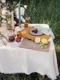 Set de table rond en tissu à franges Vera, 100 % coton, Jaune moutarde, Ø 38 cm