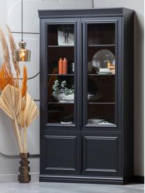 Vitrine Organize aus Kiefernholz, Schwarz, B 110 x H 215 cm