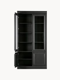 Vitrine Organize aus Kiefernholz, Schwarz, B 110 x H 215 cm