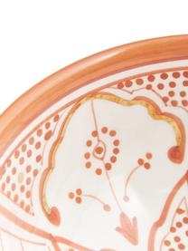 Insalatiera fatta a mano stile marocchino con dettagli dorati Beldi, Ø 25 cm, Ceramica, Arancione, color crema, oro, Ø 25 x Alt. 12 cm