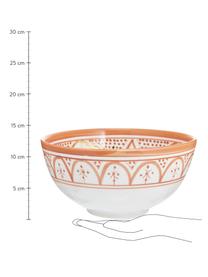 Saladier marocaine en céramique fait main détails dorés Beldi, Ø 25 cm, Céramique, Orange, couleur crème, or, Ø 25 x haut. 12 cm