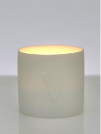 Komplet świeczników do podgrzewaczy z porcelany Love, 4 elem., Porcelana, Biały, odcienie złotego, Ø 5 x W 5 cm