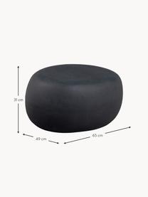 Garten-Couchtisch Pebble in organischer Form, Tonfaser, Anthrazit, Beton-Optik, Ø 65 x H 31 cm