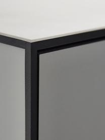 Grijs design nachtkastje Frame, Frame en omlijsting: zwart. Kast: donkergrijs, B 35 x H 63 cm