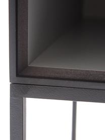 Table de chevet design Frame, Structure et cadre : noir Corps : gris foncé, larg. 35 x haut. 63 cm